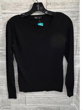 Lety & Me Asymmetrical Neckline Sweater - L